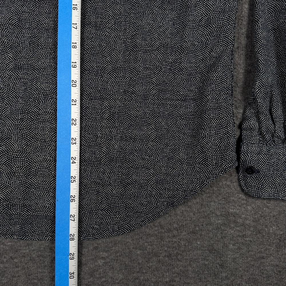 Naked & Famous Shirt Mens Large Black White Dots Woven Japanese Cotton Button Up - Picture 10 of 12